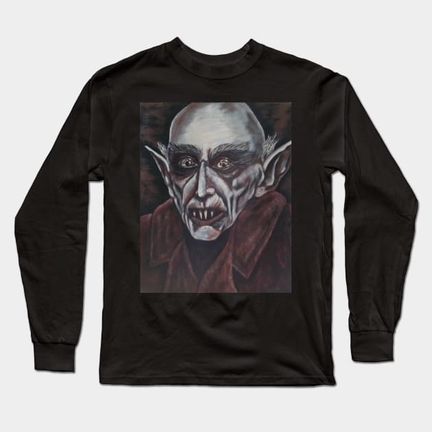 Nosferatu Long Sleeve T-Shirt by Kevin Tickel